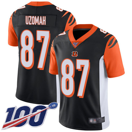 Cincinnati Bengals Limited Black Men C J  Uzomah Home Jersey NFL Footballl #87 100th Season Vapor Untouchable->cincinnati bengals->NFL Jersey